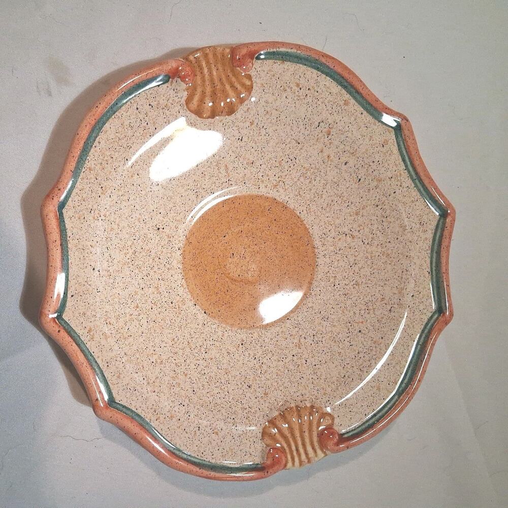 ITALIAN Neiman Marcus Horchow Stoneware Medici Saucers x4 Orange Yellow Blue - Picture 5 of 11